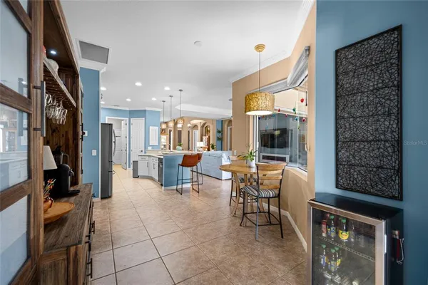a view of livingroom with furniture and a fireplace