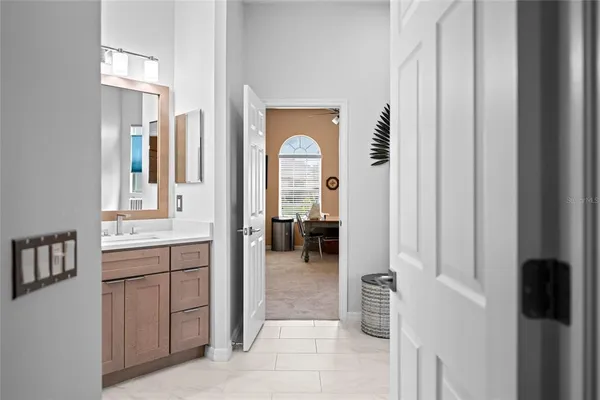 an aerial view of waterside residential houses