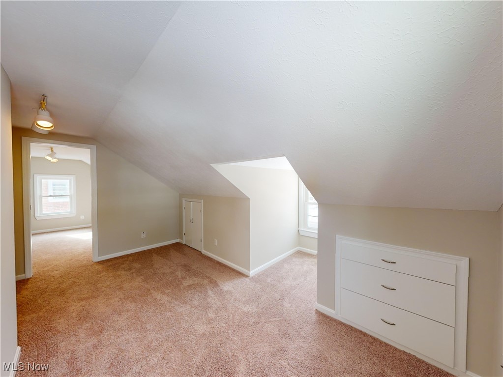 1343 Irene Road Lyndhurst, OH 44124 - Photo 21 of 32 Additional living space featuring lofted ceiling, plenty of natural light, and light carpet