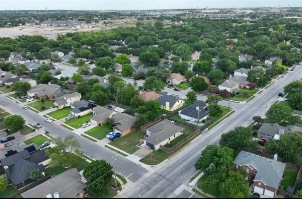 an aerial view of multiple house