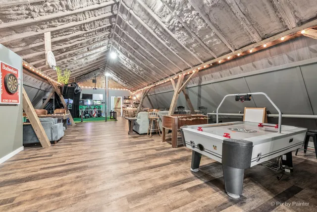 a view of a swimming pool with an outdoor space