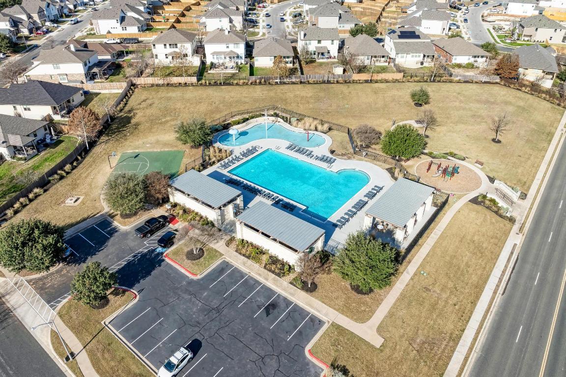113 Rampart Loop Liberty Hill, TX 78642 - Photo 34 of 40 an aerial view of a house with a swimming pool