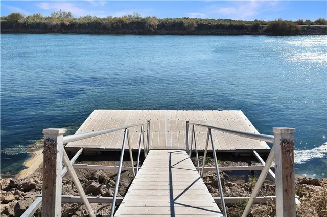 a view of a lake with a city