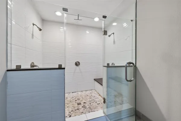 a bathroom with a shower