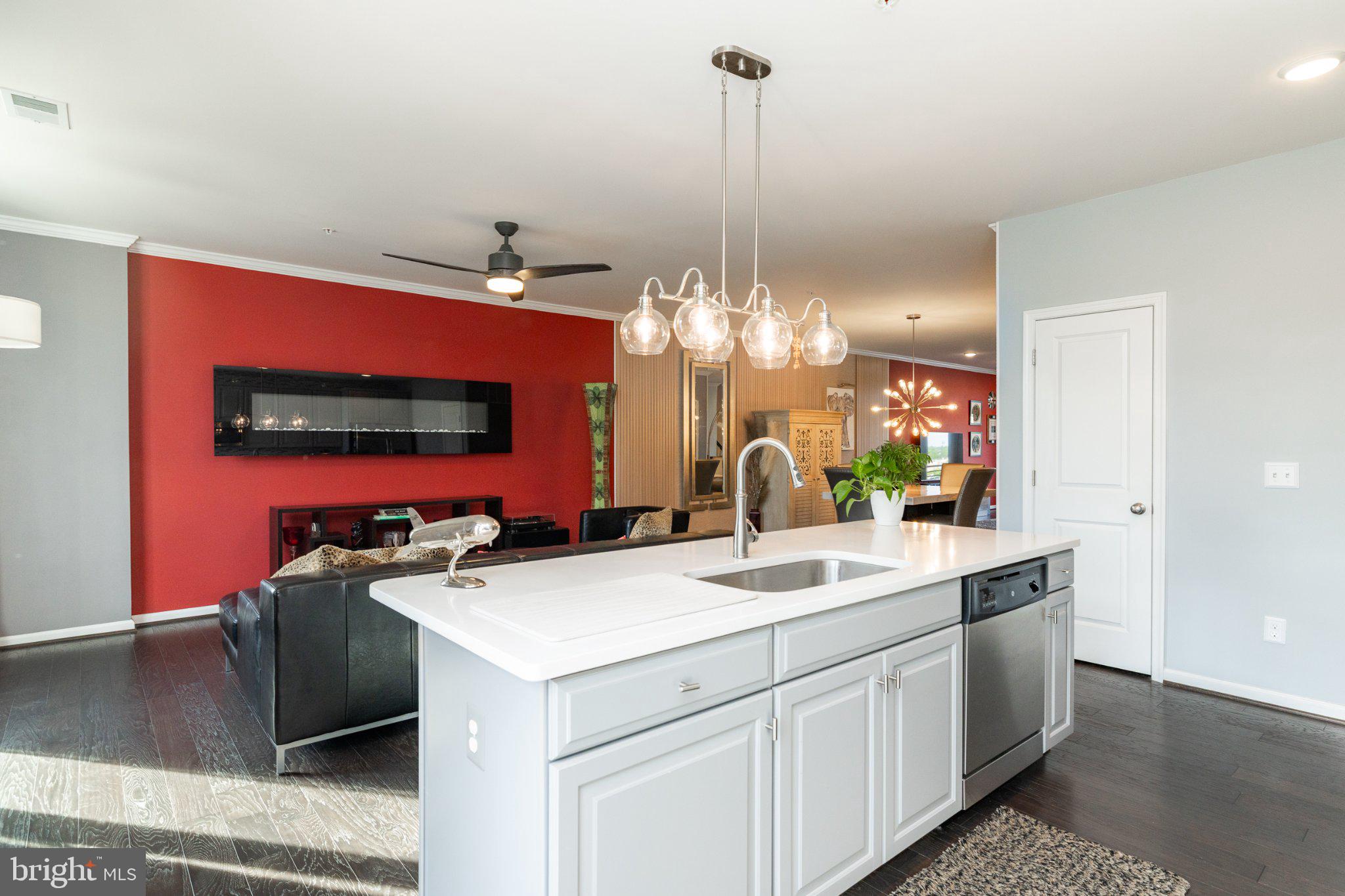 1414 Ribbon Limestone Terrace Southeast, Unit E204 Leesburg, VA 20175 - Photo 5 of 49 Modern kitchen with vibrant accents.