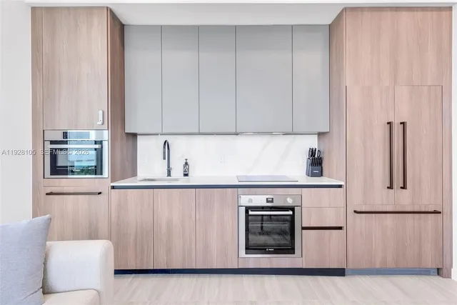 a view of a room with a large window