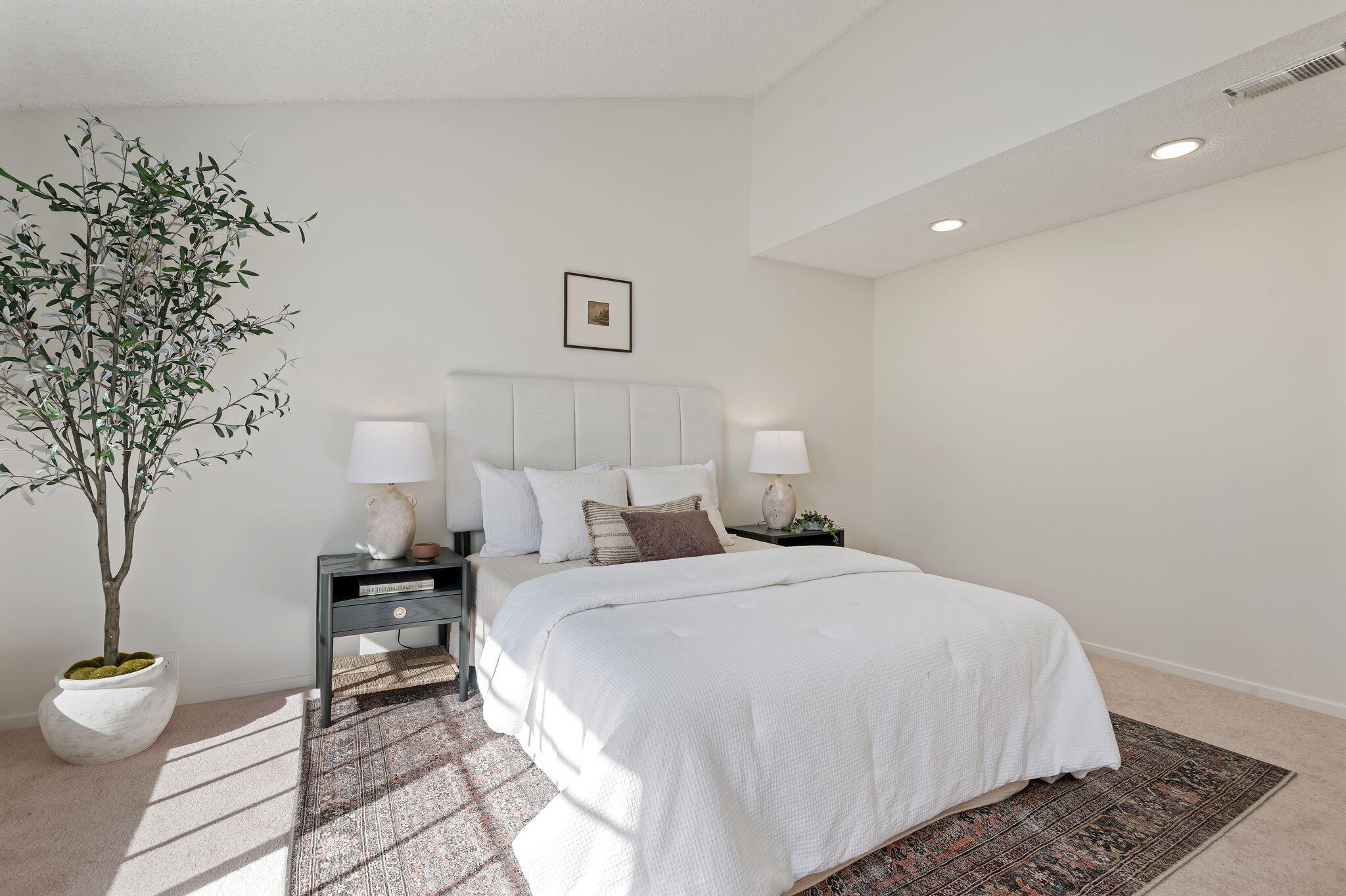 3426 Olds Road Oxnard, CA 93033 - Photo 19 of 30 a bedroom with a bed and a potted plant