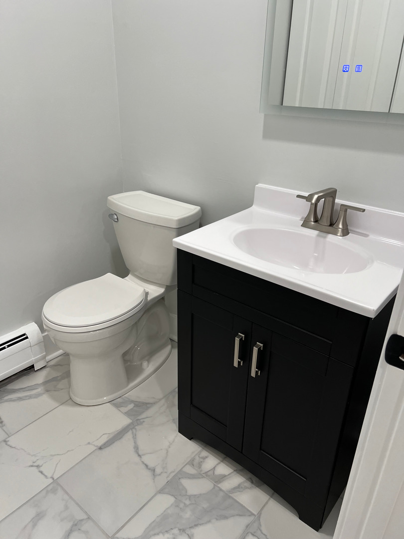 290 North Westgate Road, Unit 401 Mount Prospect, IL 60056 - Photo 11 of 15 a bathroom with a sink toilet and a mirror