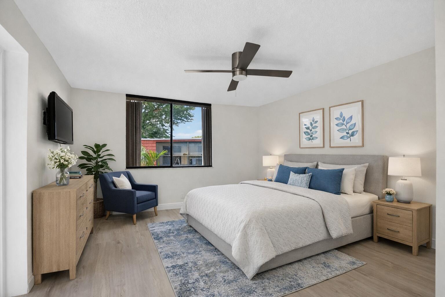 22958 Oxford Place, Unit D Boca Raton, FL 33433 - Photo 26 of 54 Staged family bedroom with modern detail