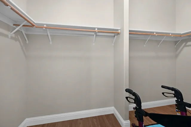 a view of a room with rack on the wall