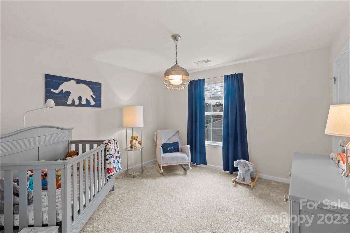 1662 Callahan Road Fort Mill, SC 29715 - Photo 33 of 42 a bedroom with furniture and a chandelier