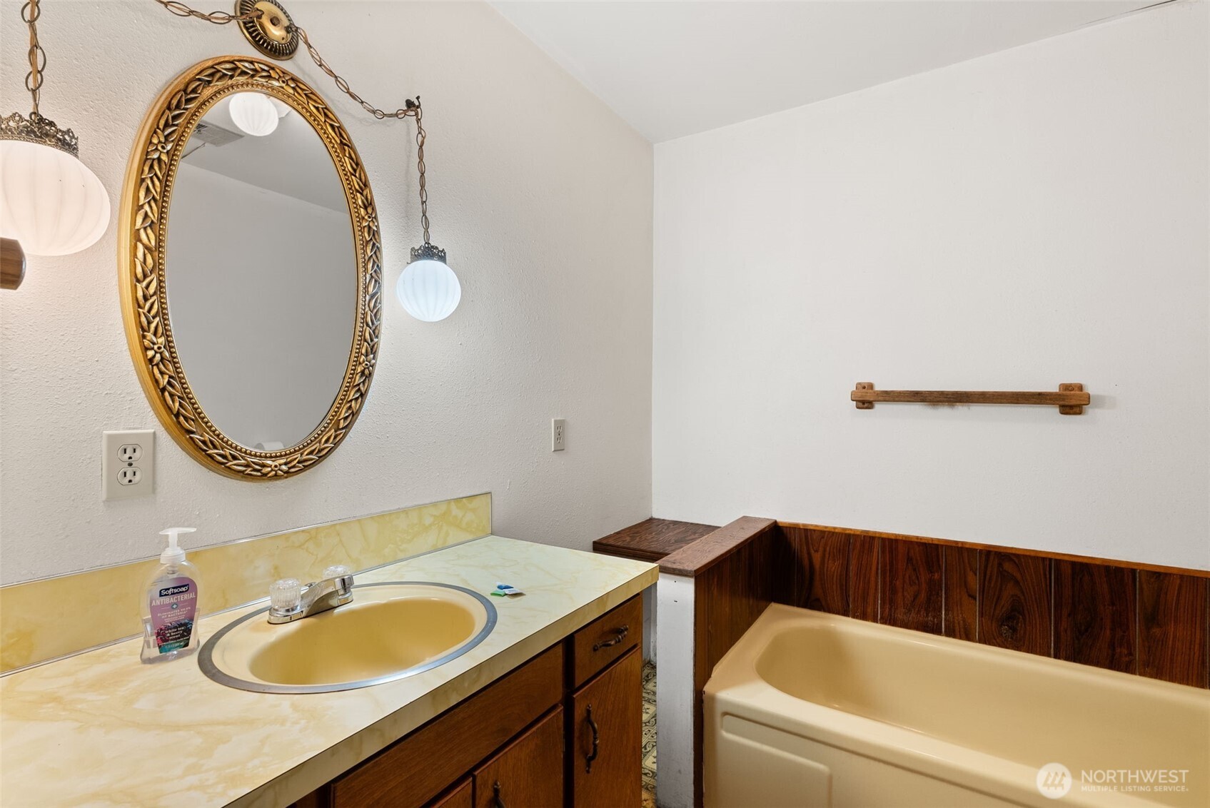 155 Bonell Road Randle, WA 98377 - Photo 23 of 38 a bathroom with a sink and a mirror