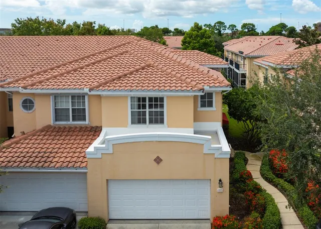 an aerial view of a house