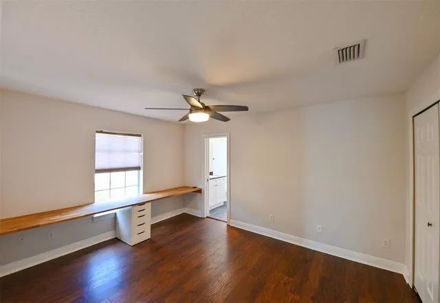 a view of a room with racks on the wall