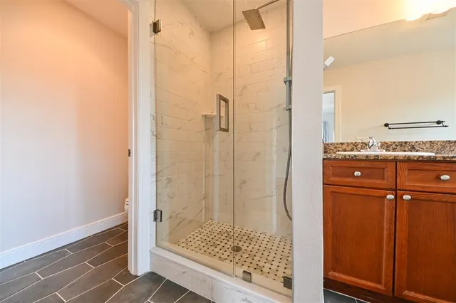 a bathroom with a shower