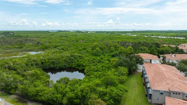 a view of yard with ocean view