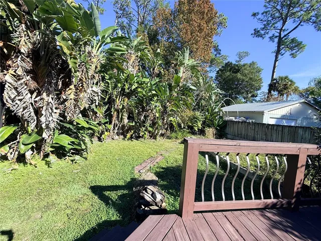 a view of a wooden bridge