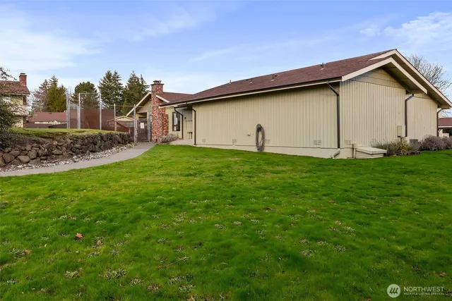 a house view with a garden space