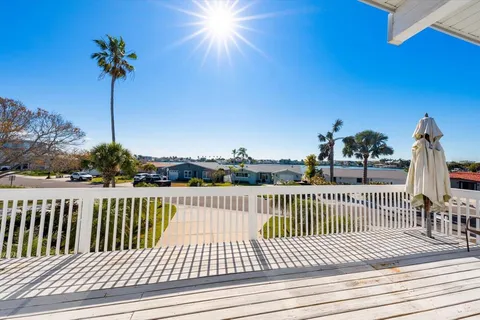 a view of a terrace with sky view