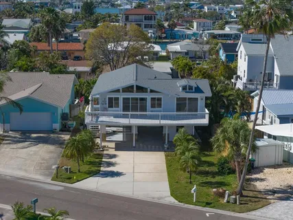 an aerial view of a house