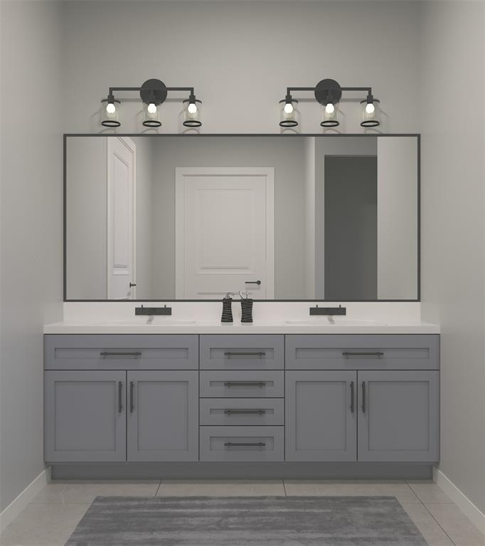 469 Lessie Circle Kennedale, TX 76060 - Photo 12 of 18 a bathroom with a double vanity sink and mirror