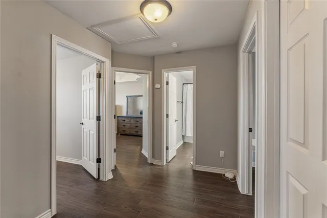a view of entryway with wooden floor