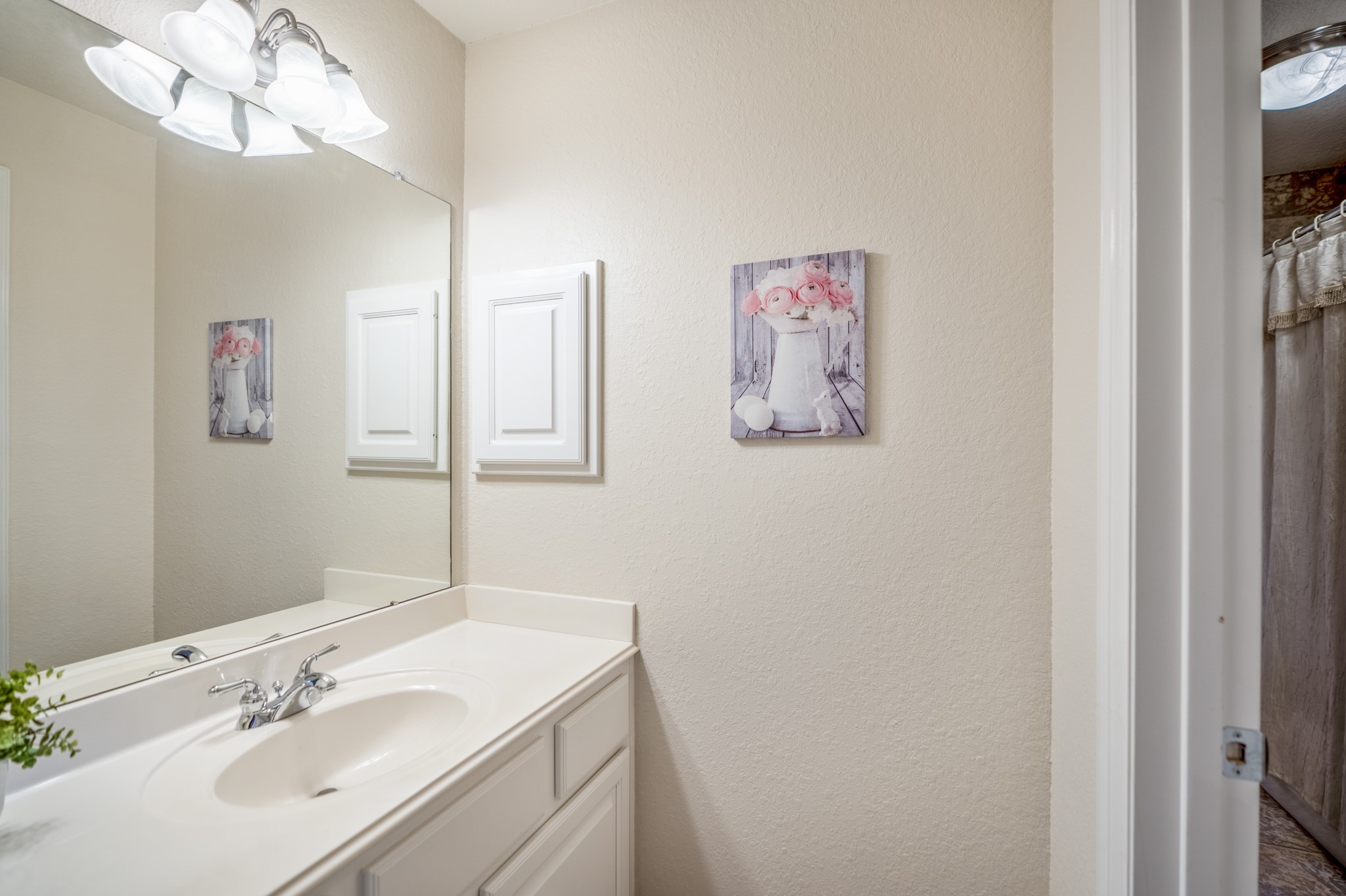67 North Pentenwell Circle Spring, TX 77382 - Photo 34 of 50 a bathroom with a sink vanity and a mirror