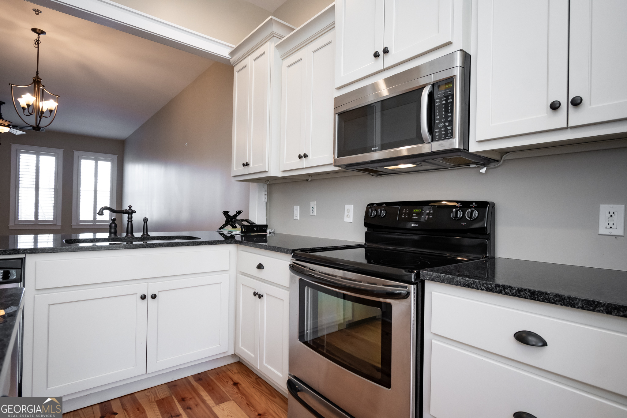 83 Charter Oak Drive Athens, GA 30607 - Photo 17 of 46 a kitchen with stainless steel appliances granite countertop a sink a stove and microwave
