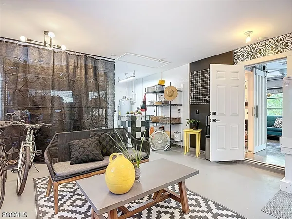 a living room with furniture