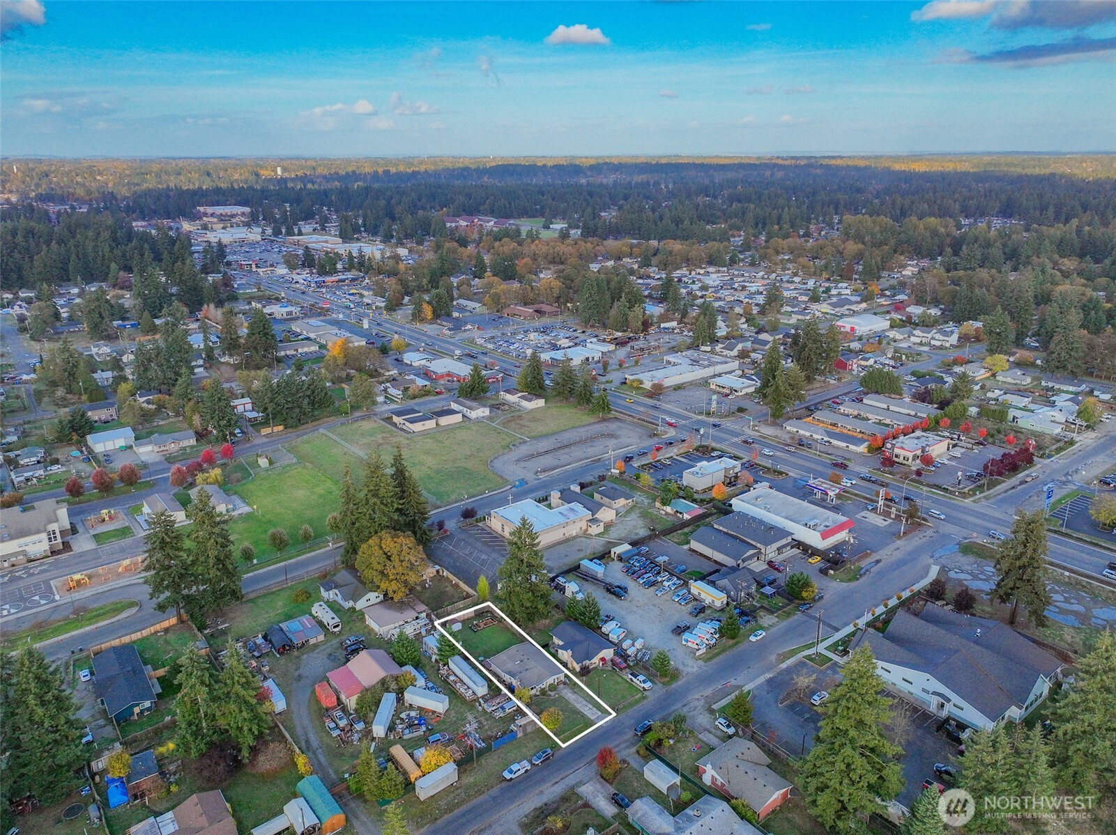 237 167th Street South Spanaway, WA 98387 - Photo 29 of 30 an aerial view of residential houses with outdoor space