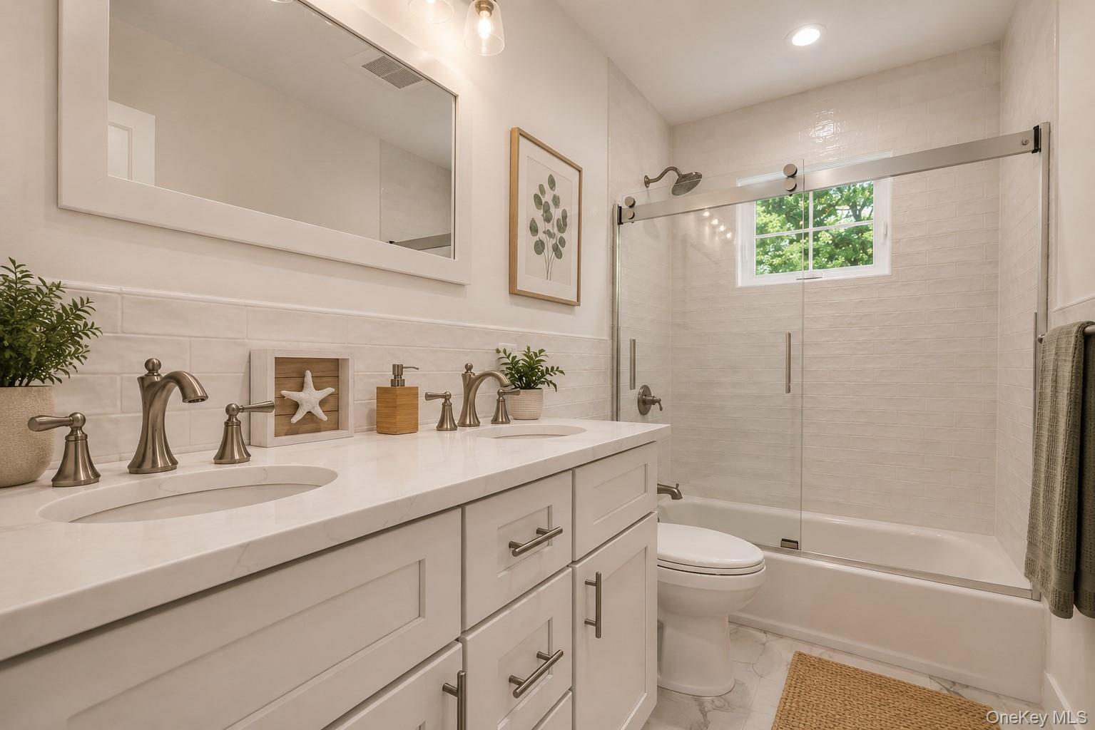 597 Pulaski Road Kings Park, NY 11754 - Photo 14 of 26 Hall Bathroom 2nf Fl with double sinks.