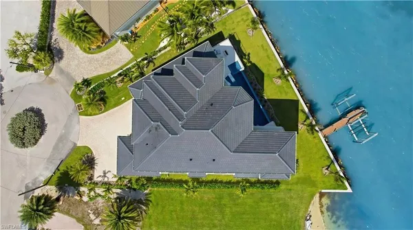 an aerial view of a with outdoor space