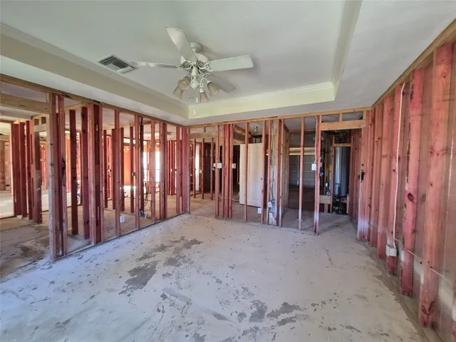 a view of a hallway with closet area