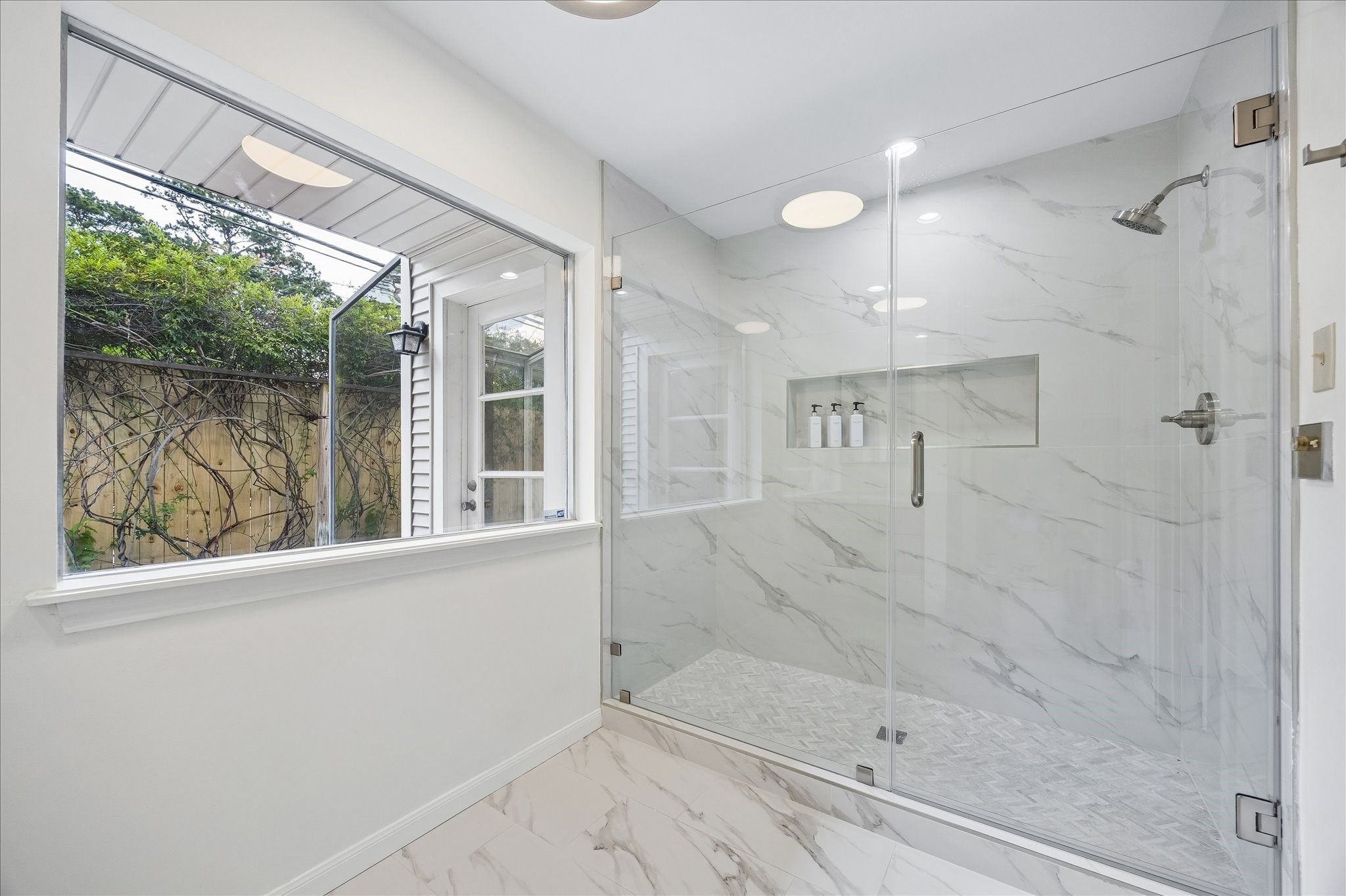 306 Gessner Road Bunker Hill Village, TX 77024 - Photo 24 of 41 Huge remodeled primary walk-in shower.