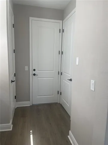 a view of an empty walk in closet