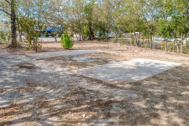 a view of road and trees