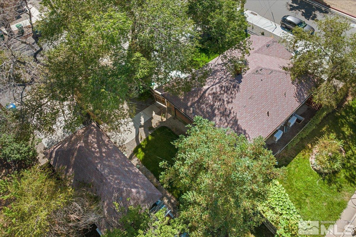 609 West 11th Street Reno, NV 89503 - Photo 12 of 29 an aerial view of a house with a yard and garden