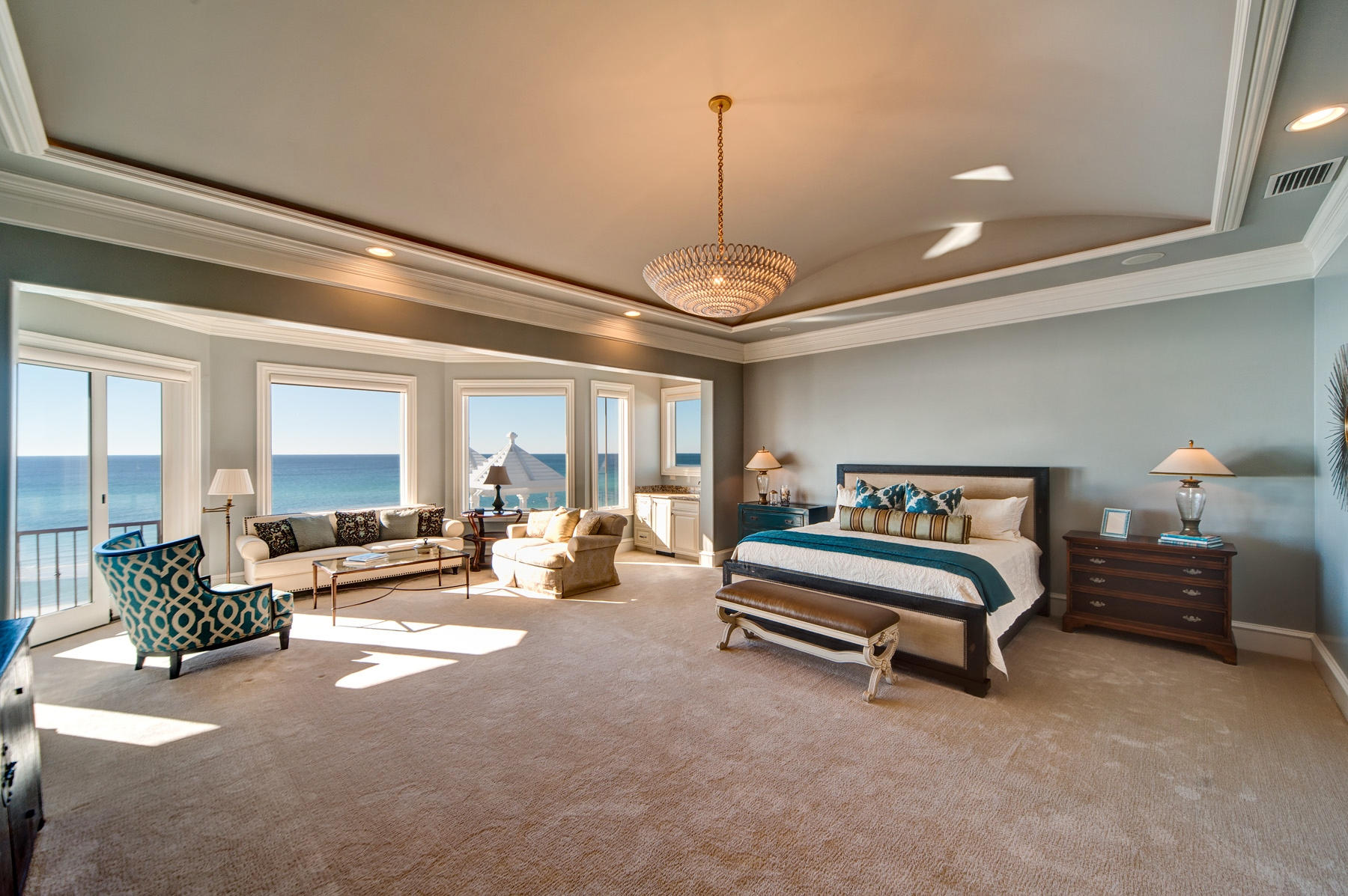 Spacious gulf front Master Bedroom