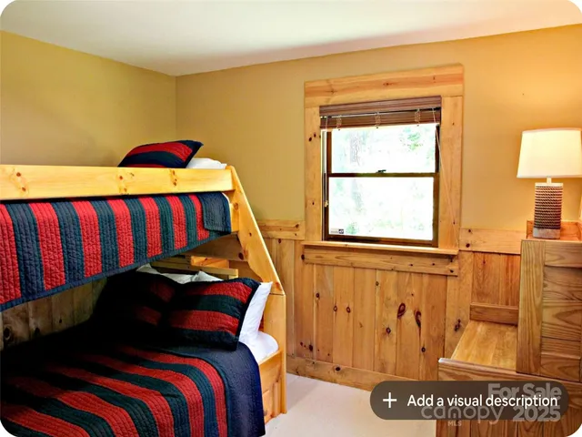 a small garden covered with tall trees