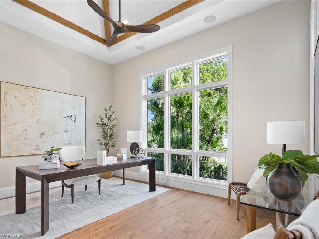 620 Binnacle Drive Naples, FL 34103 - Photo 32 of 49 Office featuring light hardwood / wood-style floors and ceiling fan