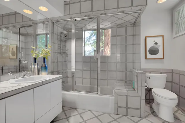 a view of balcony with wooden floor