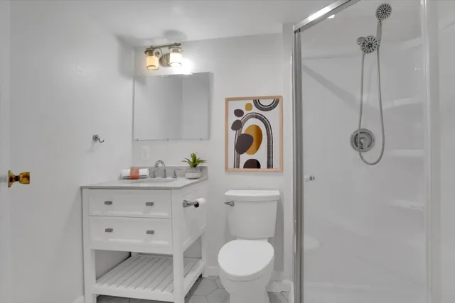 a view of backyard with outdoor seating and trees