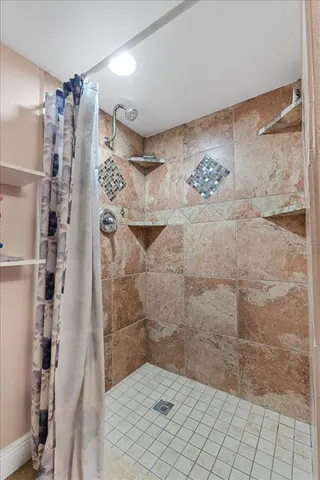 a bathroom with a shower