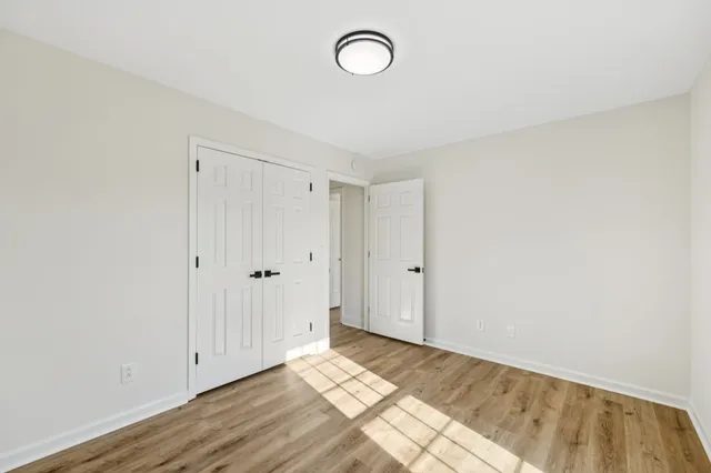 an empty room with windows