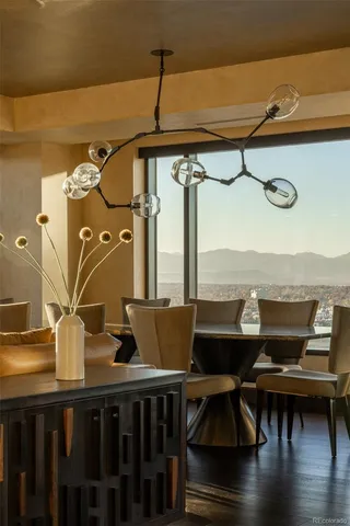 a view of roof deck with furniture