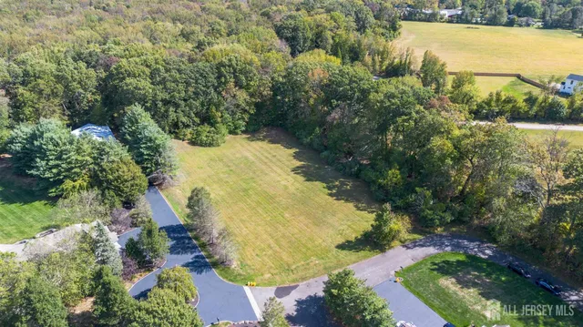 a view of a lake with a garden