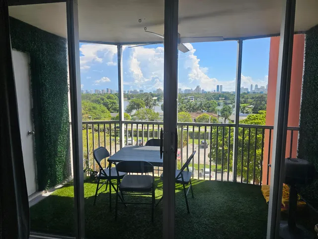 a view of a garden from a window