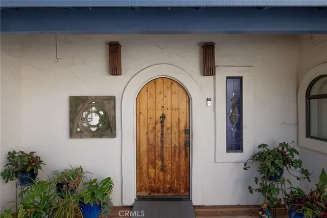 a view of entryway with wooden floor