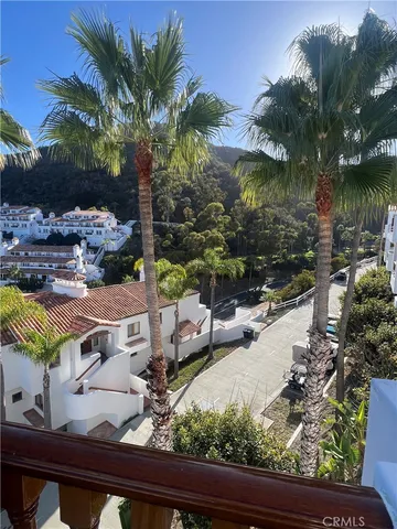 a view of a backyard with plants and outdoor seating