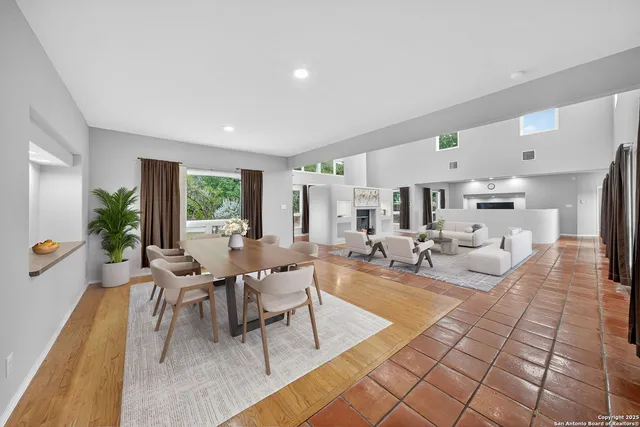 a living room with furniture